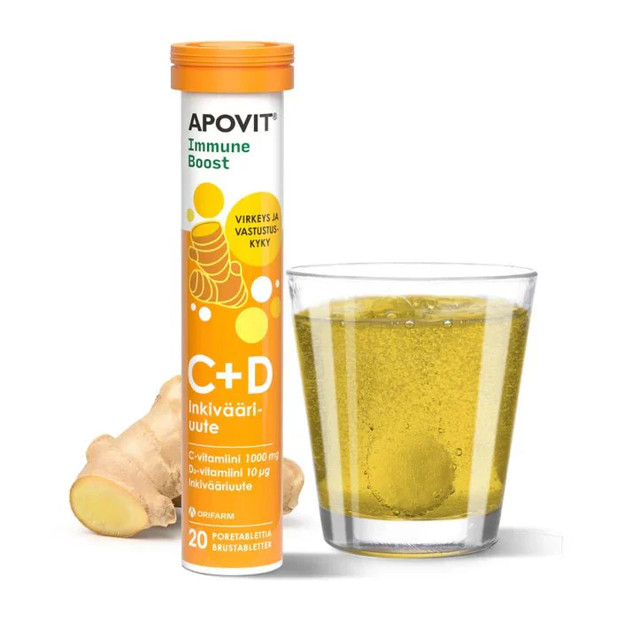Apovit Immune Boost C- Ja D-Vitamiini, Inkivääri - Image 2