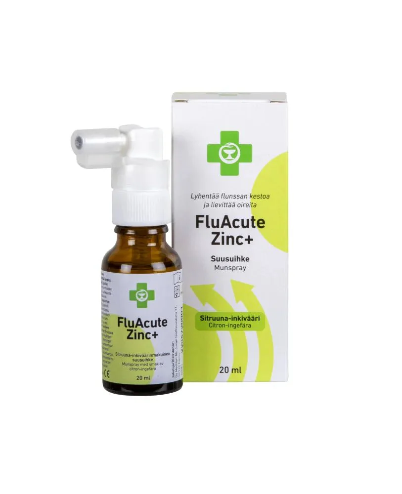 Apteekki Fluacute Zinc+ Sitruuna-Inkivääri, Sinkkiasetaattisuusuihke - Image 2