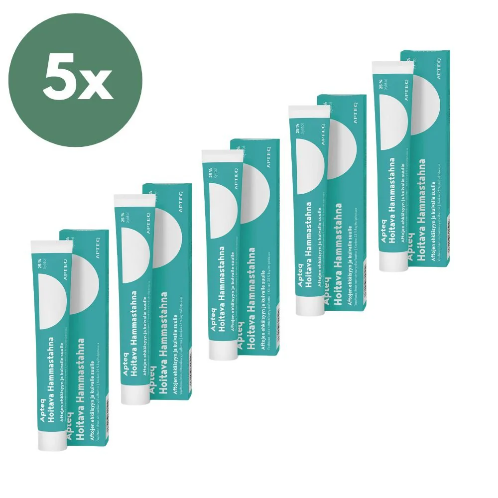 Apteq Hoitava Hammastahna, 5 x 75 ml säästöpakkaus