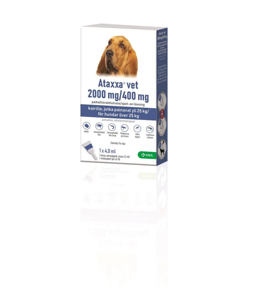 Ataxxa Vet 400 mg/2000 mg Paikallisvaleluliuos Koirille Yli 25 kg