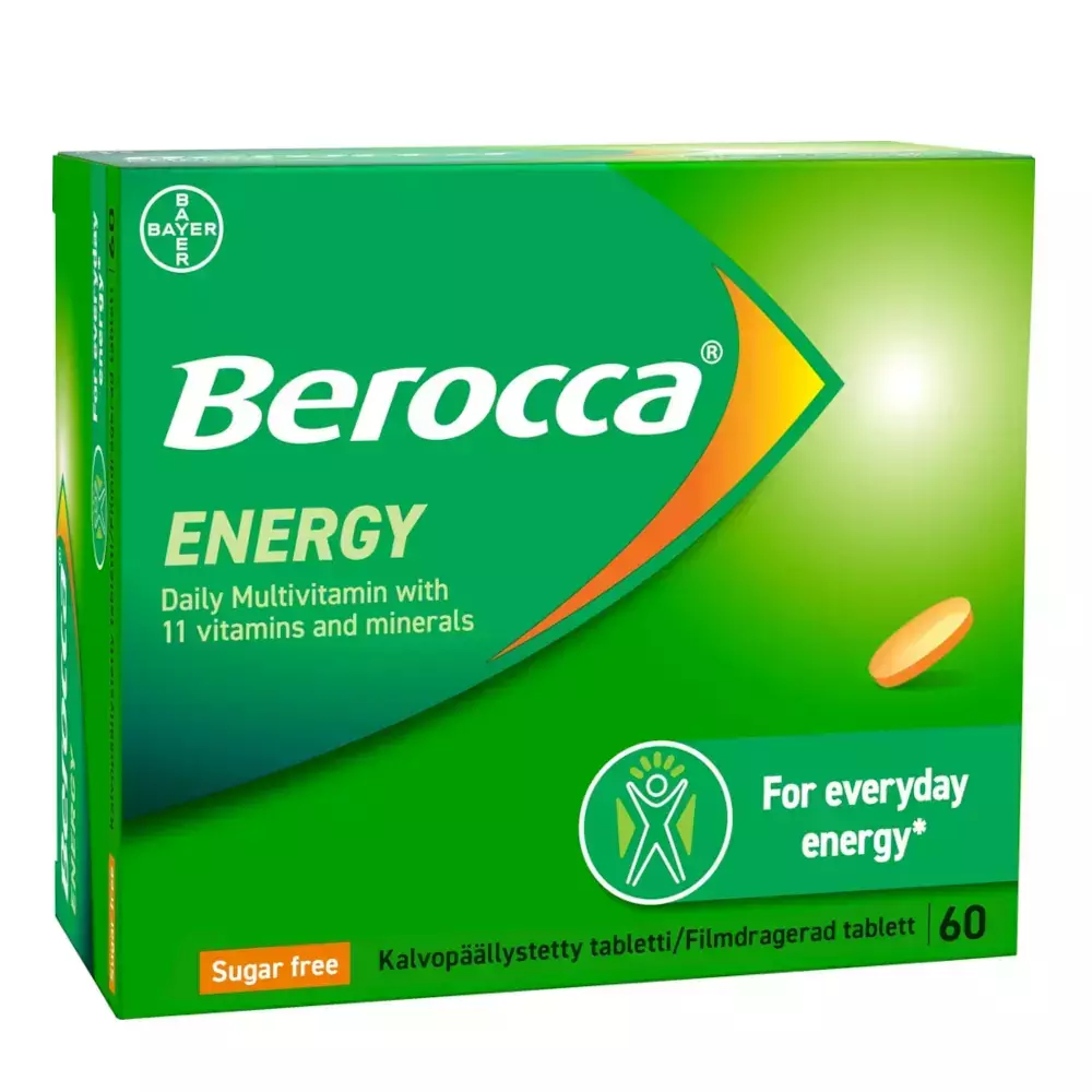 Berocca Energy tabletti, kalvopäällysteinen läpipainopakkaus 60 kpl