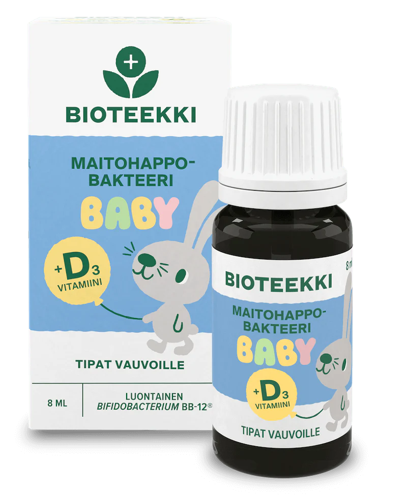 Bioteekki Maitohappobakteeri Baby + D3 Tipat Vauvalle 8 ml