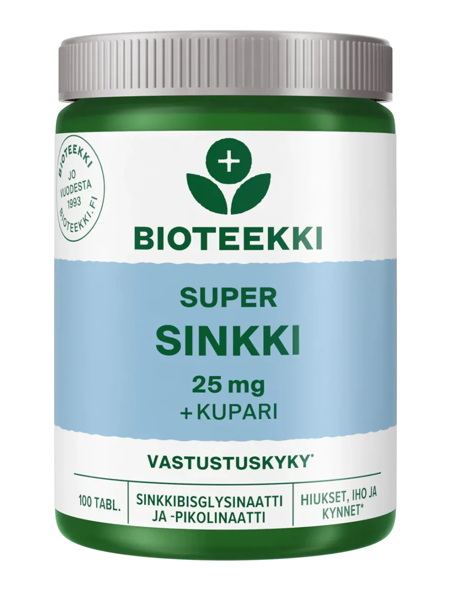 Bioteekki Super Sinkki (+Kupari) 25 mg