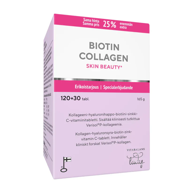 Vitabalans Lady Biotin Collagen kampanjapakkaus 120+30 tablettia