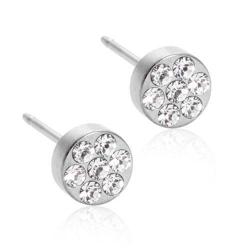 Blomdahl Natural Titanium Brilliance Plenary 5mm Crystal - Korvakoru