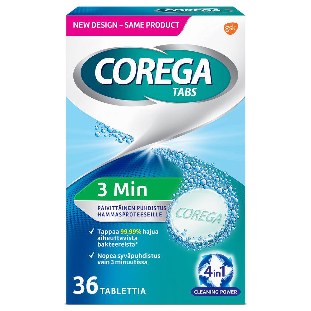 Corega 3Min Tabs Hammasproteesin Puhdistustabletti - Image 2