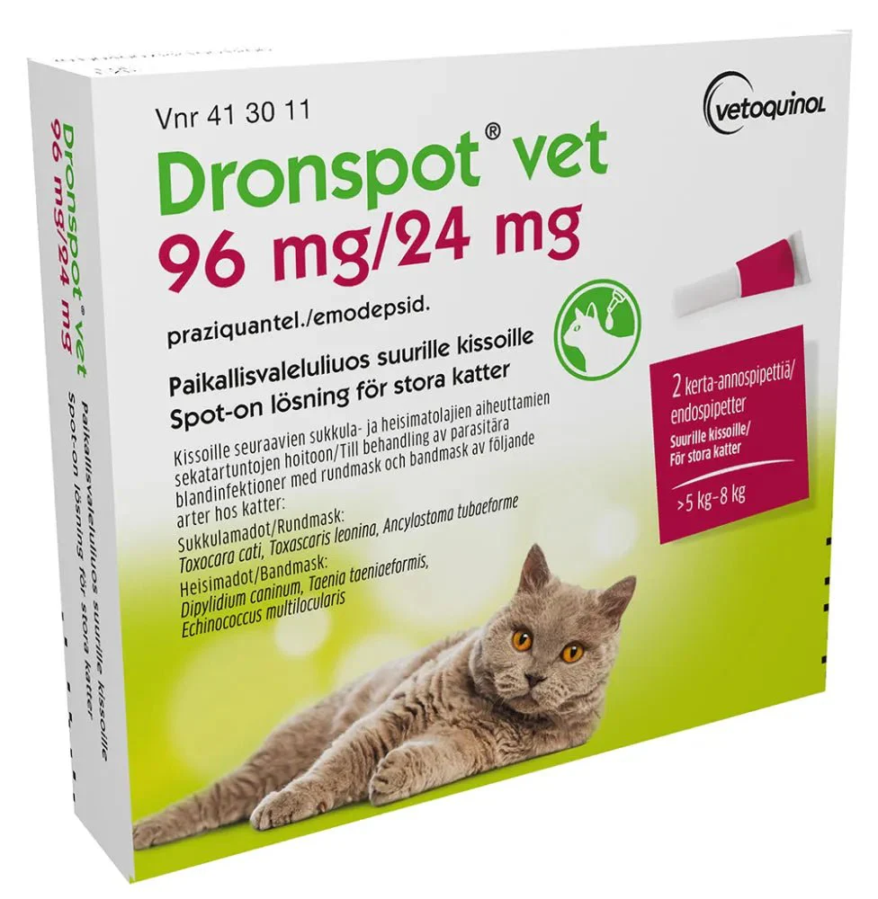 Dronspot Vet 24 mg/96 mg Paikallisvaleluliuos Suurille Kissoille - Image 2
