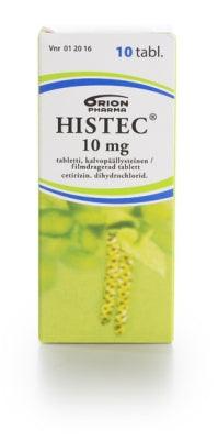 Histec 10 mg Tabl, Kalvopääll