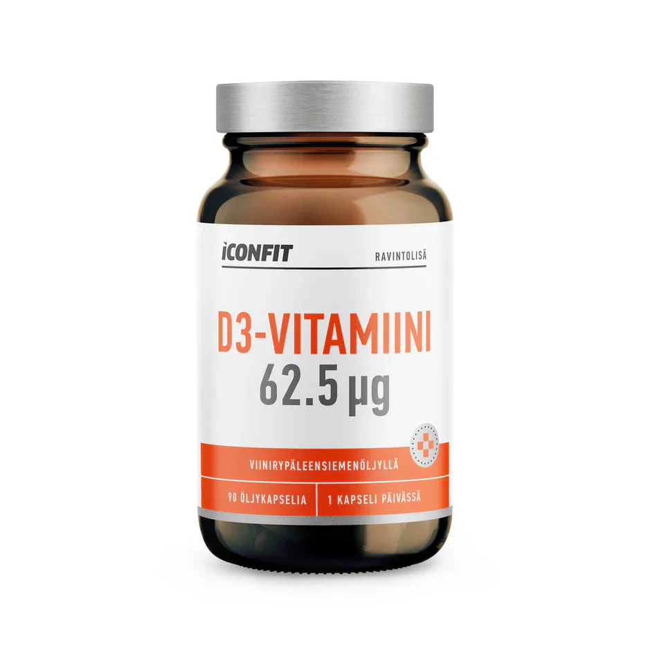 ICONFIT D3-Vitamiini 62,5 μg, Viinirypäleensiemenöljyllä