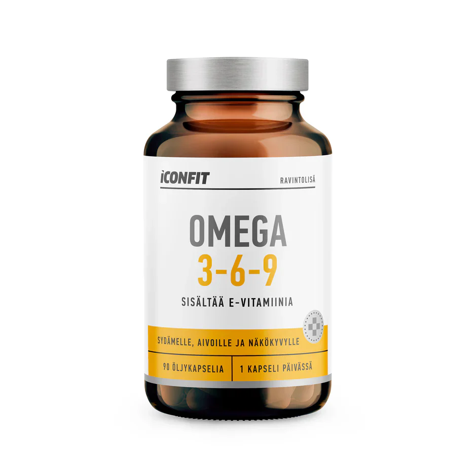 ICONFIT Omega 3-6-9, Sisältää E-vitamiinia, 990mg 90 kaps