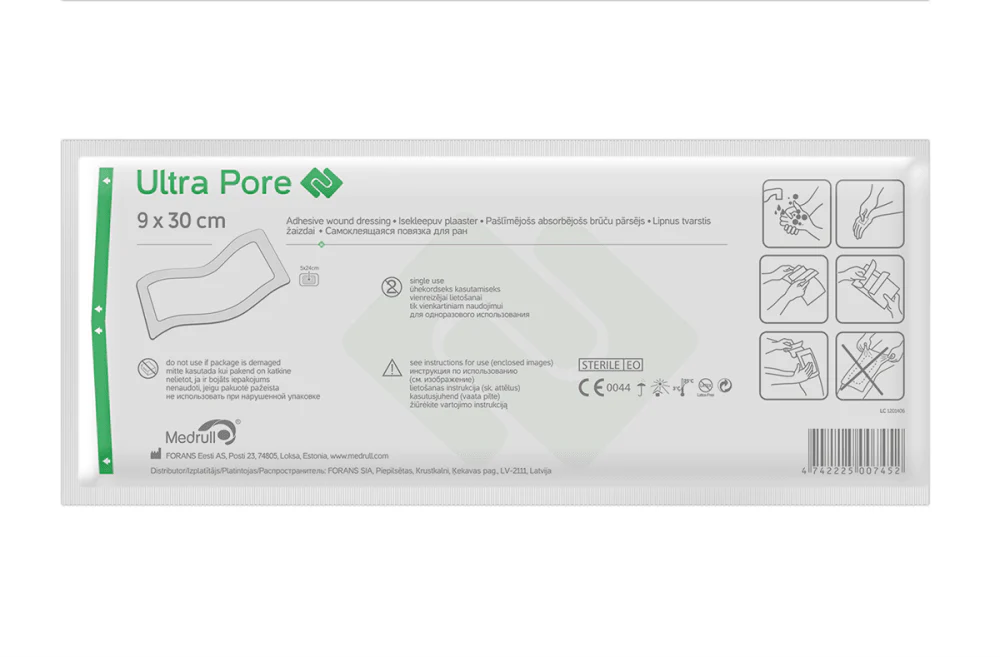 Medrull Ultra Pore Kiinnittyvä Sidos 9X30cm