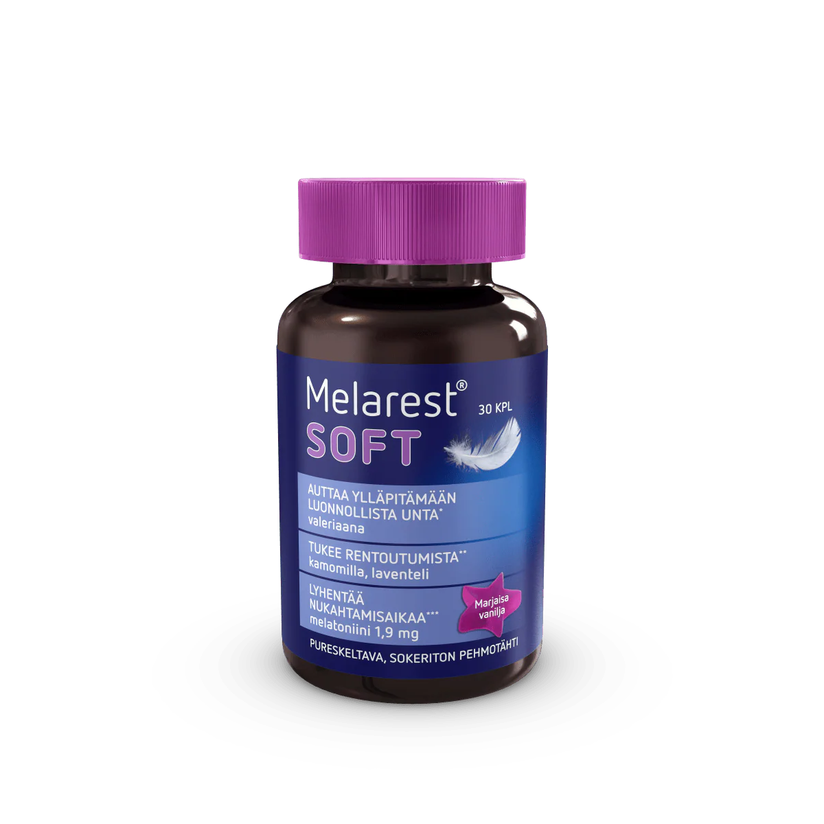 Melarest Soft sokeriton pehmotähti 30 kpl