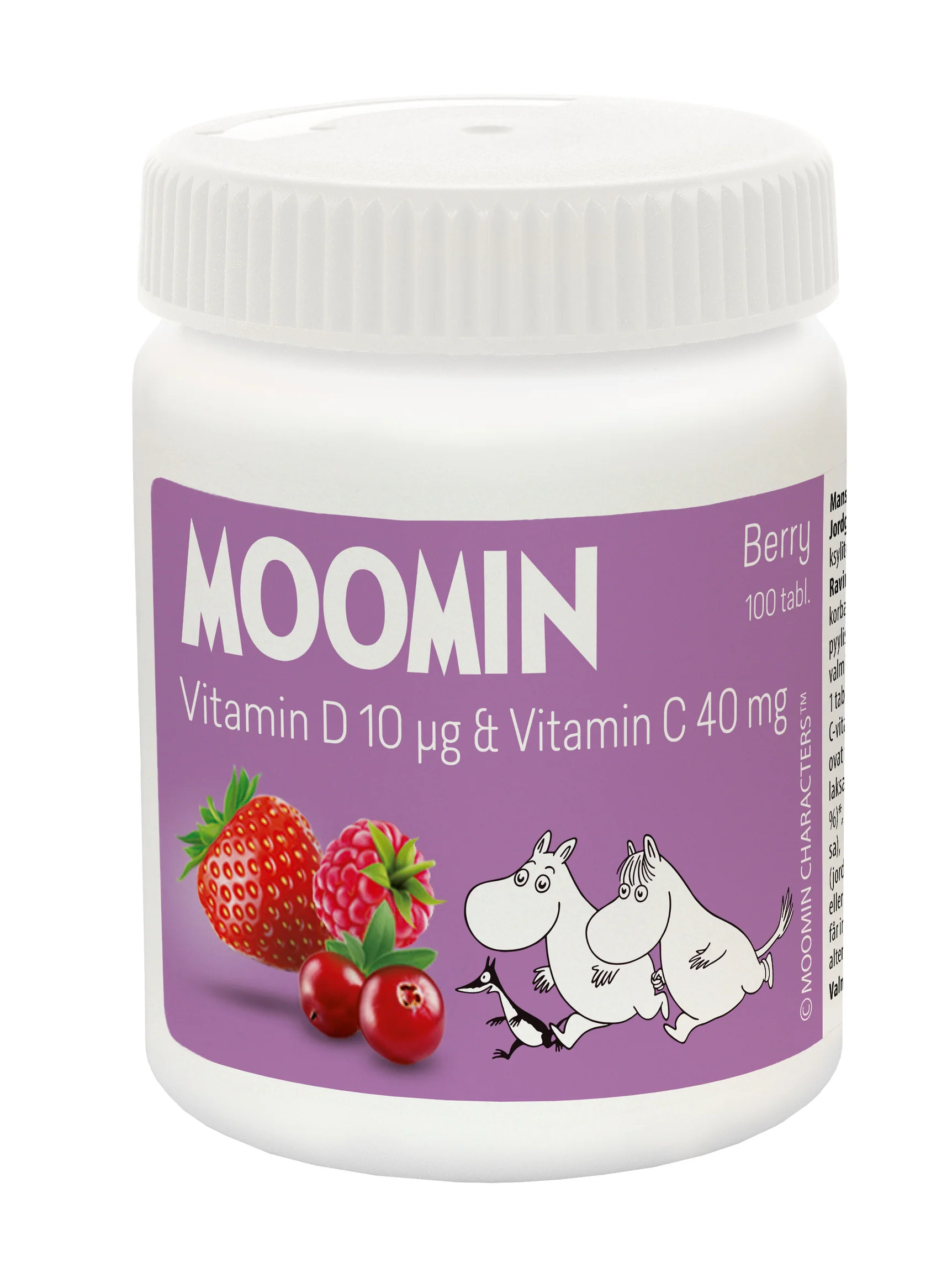 Moomin C+D-vitamin Berry purutabl 100 kpl