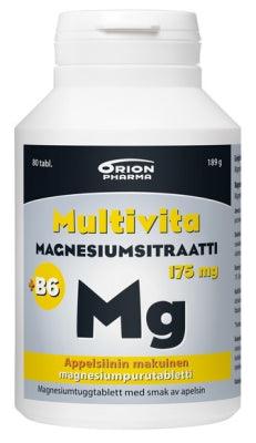 Multivita Magnesiumsitraatti+B6 Appelsiini
