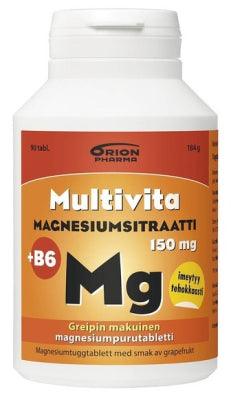 Multivita Magnesiumsitraatti+B6 Greippi 150mg