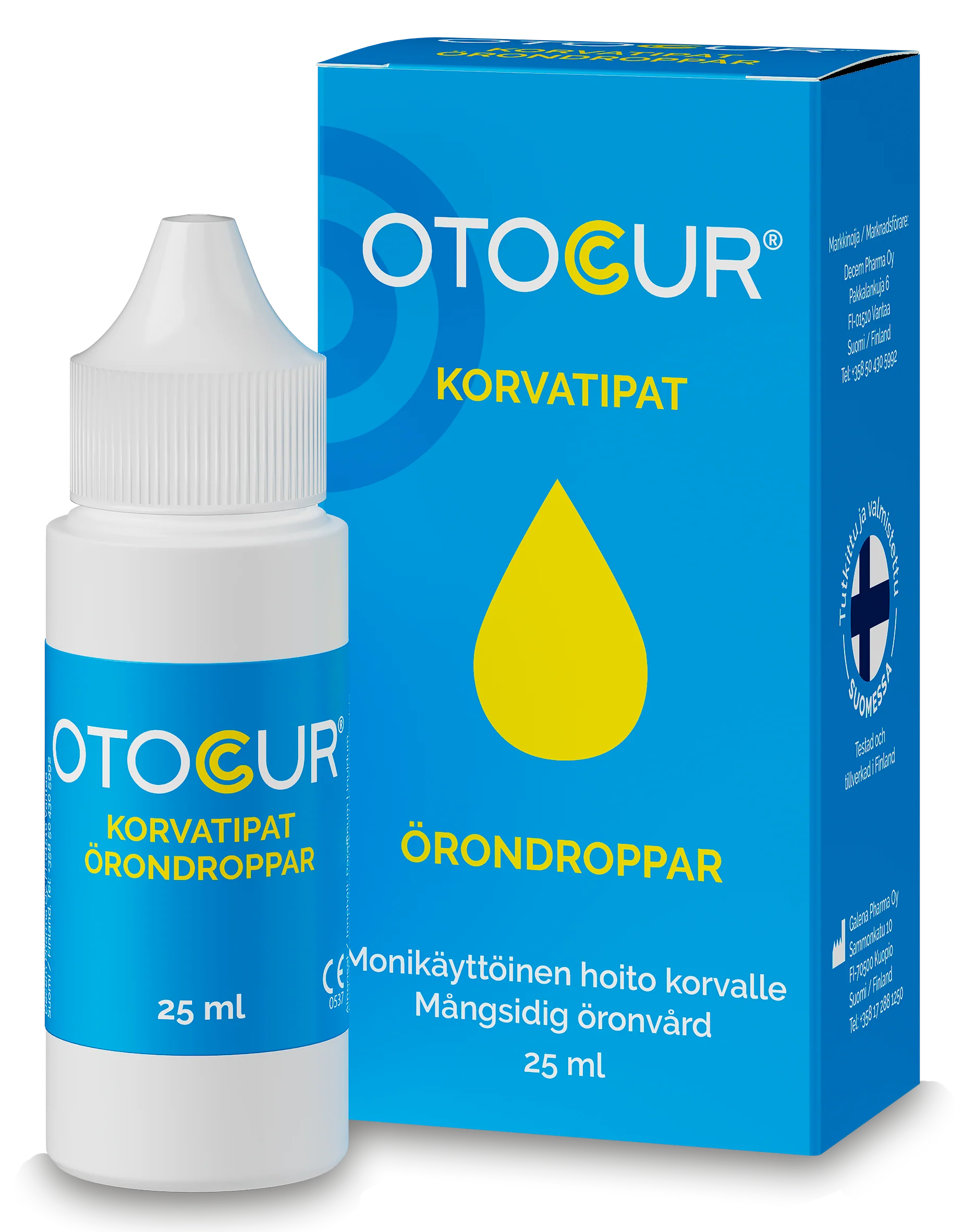 Otocur Korvaöljy tippapullossa