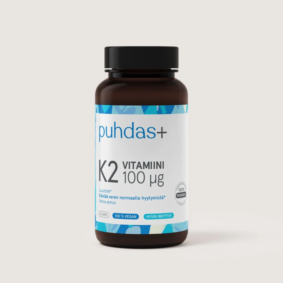 Puhdas+ Caps K2-Vitamiini 100 mikrog Kaps