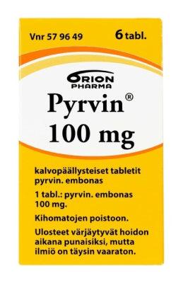 Pyrvin 100 mg Tabl, Kalvopääll