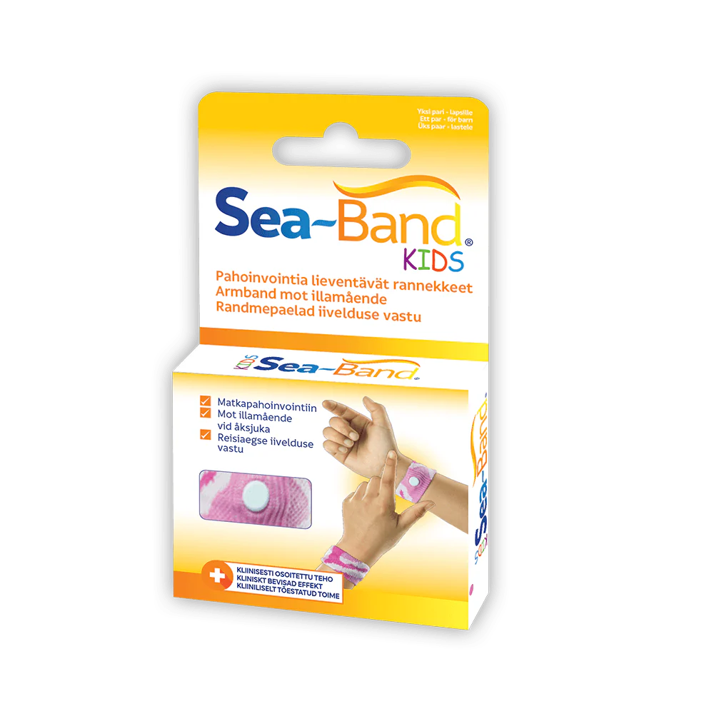 Sea-Band Kids Pahoinvointirannekkeet, pinkki 1 pari