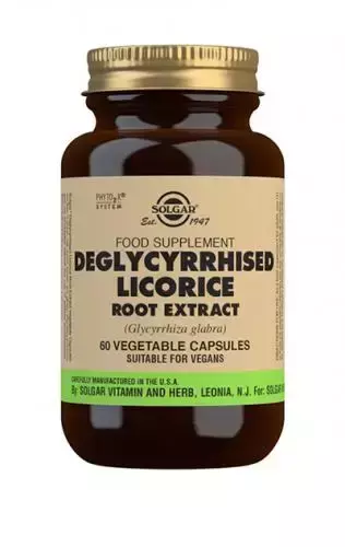 Solgar Lakritsijuuriuute, glykyritsiinihapoton (Licorice Root) 60 kaps