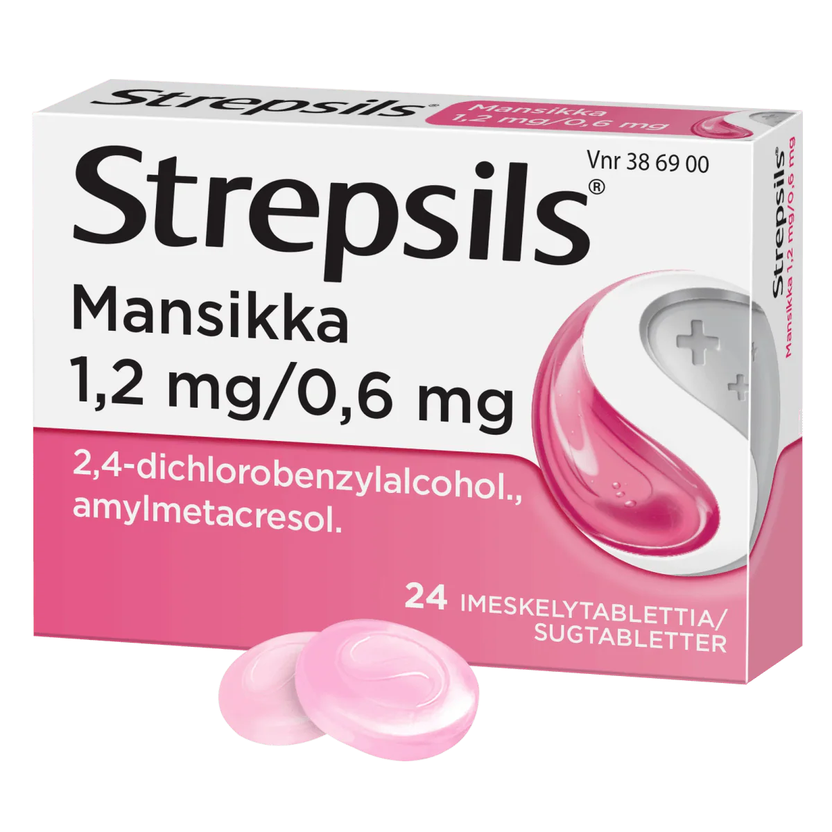 Strepsils Mansikka 0,6 mg/1,2 mg Imeskelytabl