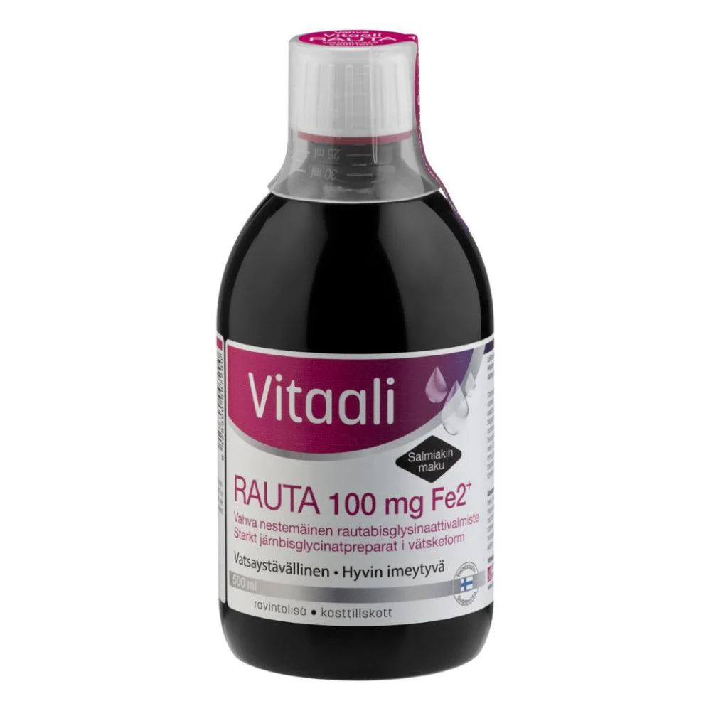 Vitaali Rauta 100 mg Salmiakinmaku